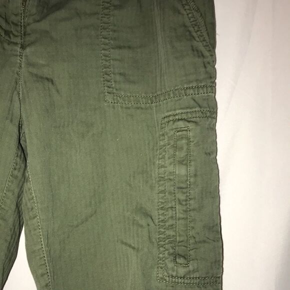 Loft Women's Green Elastic Waistband Zip Solid Capri Cargo Pants Size 00 - Picture 3 of 7